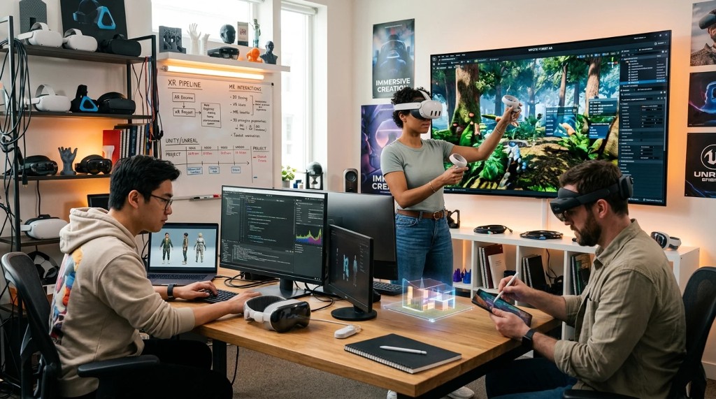 XR development lab: VR, AR, and 3D creators building immersive experiences